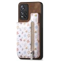 For Redmi Note 12 5G Retro Painted Zipper Wallet Back Phone Case(Brown)