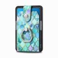Magsafe  Castillo painted ring cell phone card case(Emeralds)