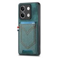 For Xiaomi Redmi Note 13 Denim Texture Leather Skin Phone Case with Card Slot(Green)