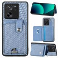 For Xiaomi 13T / 13T Pro Card Wallet Kickstand Back Phone Case with Tool Knife(Blue)