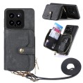 For Xiaomi 14 Crossbody Multi-function Zipper Wallet Phone Case(Black)