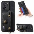 For Xiaomi 13T / 13T Pro Retro Cross Wristband Wallet Leather Back Phone Case(Black)