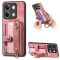 For Xiaomi Redmi Note 13 Retro Cross Wristband Wallet Leather Back Phone Case(Pink)