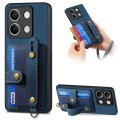 For Xiaomi Redmi Note 13 Retro Cross Wristband Wallet Leather Back Phone Case(Blue)