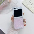 For Samsung Galaxy  Z Flip5 Shell Pattern Epoxy TPU Phone Case(Pink)