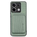 For Xiaomi Redmi Note 13 Pro Carbon Fiber Leather Card Magnetic Phone Case(Green)