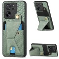 For Xiaomi 13T / 13T Pro Carbon Fiber Wallet Flip Card K-shaped Holder Phone Case(Green)