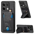 For Xiaomi Redmi Note 13 Pro Carbon Fiber Wallet Flip Card K-shaped Holder Phone Case(Black)