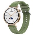 For Huawei Watch GT4 41mm Tire Pattern Silver Buckle Silicone Watch Band(Green)