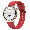 For Huawei Watch GT4 41mm Tire Pattern Silver Buckle Silicone Watch Band(Red)