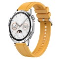 For Huawei Watch GT4 46mm Tire Pattern Silver Buckle Silicone Watch Band(Yellow)