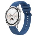 For Huawei Watch GT4 46mm Tire Pattern Silver Buckle Silicone Watch Band(Blue)