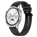 For Huawei Watch GT4 46mm Tire Pattern Silver Buckle Silicone Watch Band(Black)