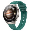 For Huawei Watch 4 Tire Pattern Silver Buckle Silicone Watch Band(Dark Green)
