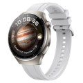For Huawei Watch 4 Pro Tire Pattern Silver Buckle Silicone Watch Band(White)