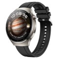 For Huawei Watch 4 Pro Tire Pattern Silver Buckle Silicone Watch Band(Black)