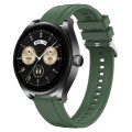 For Huawei Watch GT3 SE / Watch Buds Tire Pattern Silver Buckle Silicone Watch Band(Hu Yang Green)