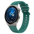 For Huawei Watch GT3 Pro 46mm Tire Pattern Silver Buckle Silicone Watch Band(Dark Green)
