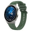 For Huawei Watch GT3 Pro 46mm Tire Pattern Silver Buckle Silicone Watch Band(Hu Yang Green)