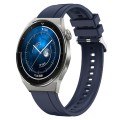 For Huawei Watch GT3 Pro 46mm Tire Pattern Silver Buckle Silicone Watch Band(Midnight Blue)
