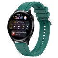 For Huawei Watch 3 / 3 Pro Tire Pattern Silver Buckle Silicone Watch Band(Dark Green)
