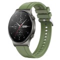 For Huawei Watch GT2 Pro / GT 2e / GT2 46mm Tire Pattern Silver Buckle Silicone Watch Band(Green)