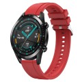 For Huawei Watch GT 42mm / 46mm Tire Pattern Silver Buckle Silicone Watch Band(Red)