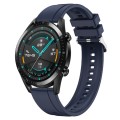 For Huawei Watch GT 42mm / 46mm Tire Pattern Silver Buckle Silicone Watch Band(Midnight Blue)