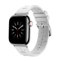 For Apple Watch SE 2023 44mm H Texture Soft Silicone Buckle Watch Band(White)