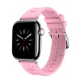 For Apple Watch Ultra 2 49mm H Texture Soft Silicone Buckle Watch Band(Pink)