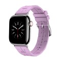 For Apple Watch Ultra 2 49mm H Texture Soft Silicone Buckle Watch Band(Purple)