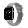 For Apple Watch Series 8 41mm H Texture Soft Silicone Buckle Watch Band(Gray)