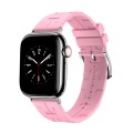 For A pple Watch SE 2022 40mm H Texture Soft Silicone Buckle Watch Band(Pink)