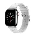 For Apple Watch Series 6 40mm H Texture Soft Silicone Buckle Watch Band(White)