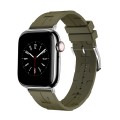 For Apple Watch Series 6 40mm H Texture Soft Silicone Buckle Watch Band(Army Green)