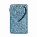 Electroplating Glitter Magsafe Airbag Heart Stand Phone Card Bag(Green)