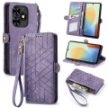 For Tecno Spark Go 2024 Geometric Zipper Wallet Side Buckle Leather Phone Case(Purple)