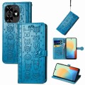 For Tecno Spark Go 2024 Cat and Dog Embossed Leather Phone Case(Blue)