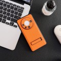 For Huawei Mate 60 Litchi Texture Fold Holder Shockproof Phone Case(Orange)