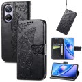 For Blackview A200 Pro Butterfly Love Flower Embossed Leather Phone Case(Black)