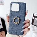 For Xiaomi 13T / 13T Pro Litchi Texture Ring Holder Shockproof Phone Case(Grey)