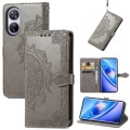 For Blackview A200 Pro Mandala Flower Embossed Leather Phone Case(Gray)