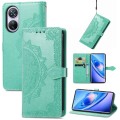 For Blackview A200 Pro Mandala Flower Embossed Leather Phone Case(Green)