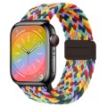 For Apple Watch SE 2023 44mm Nylon Woven Magnetic Fold Buckle Watch Band(W Seven Colors)