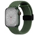 For Apple Watch SE 2023 44mm Nylon Woven Magnetic Fold Buckle Watch Band(Green)