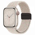 For Apple Watch SE 2023 44mm Nylon Woven Magnetic Fold Buckle Watch Band(Starlight Color)