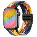 For  Apple Watch SE 2023 40mm Nylon Woven Magnetic Fold Buckle Watch Band(Z Seven Colors)