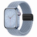 For Apple Watch Ultra 2 49mm Nylon Woven Magnetic Fold Buckle Watch Band(Smoke Purple)