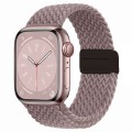 For Apple Watch Series 9 45mm Nylon Woven Magnetic Fold Buckle Watch Band(Smoke Purple)