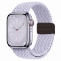 For Apple Watch Series 9 45mm Nylon Woven Magnetic Fold Buckle Watch Band(Misty Purple)